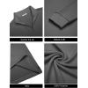 imageCOOFANDY Mens Quarter Zip Pullover Mock Neck Quilted Sweatshirt Lightweight Slim Fit Casual Long Sleeve Polo ShirtDark Grey