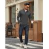 imageCOOFANDY Mens Quarter Zip Pullover Mock Neck Quilted Sweatshirt Lightweight Slim Fit Casual Long Sleeve Polo ShirtDark Grey
