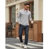 imageCOOFANDY Mens Quarter Zip Pullover Mock Neck Quilted Sweatshirt Lightweight Slim Fit Casual Long Sleeve Polo ShirtLight Grey