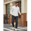 imageCOOFANDY Mens Quarter Zip Pullover Mock Neck Quilted Sweatshirt Lightweight Slim Fit Casual Long Sleeve Polo ShirtWhite