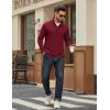 imageCOOFANDY Mens Quarter Zip Pullover Mock Neck Quilted Sweatshirt Lightweight Slim Fit Casual Long Sleeve Polo ShirtWine Red