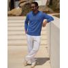 imageCOOFANDY Mens Quarter Zip Pullover Slim Fit Knit Sweater Lightweight Mock Neck Casual SweatersBlue