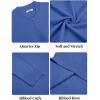 imageCOOFANDY Mens Quarter Zip Pullover Slim Fit Knit Sweater Lightweight Mock Neck Casual SweatersBlue