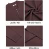 imageCOOFANDY Mens Quarter Zip Pullover Slim Fit Knit Sweater Lightweight Mock Neck Casual SweatersBrown