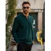 imageCOOFANDY Mens Quarter Zip Pullover Slim Fit Knit Sweater Lightweight Mock Neck Casual SweatersGreen