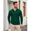 imageCOOFANDY Mens Quarter Zip Pullover Slim Fit Knit Sweater Lightweight Mock Neck Casual SweatersGreen