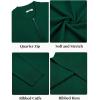 imageCOOFANDY Mens Quarter Zip Pullover Slim Fit Knit Sweater Lightweight Mock Neck Casual SweatersGreen
