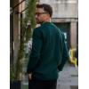 imageCOOFANDY Mens Quarter Zip Pullover Slim Fit Knit Sweater Lightweight Mock Neck Casual SweatersGreen