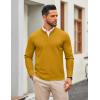 imageCOOFANDY Mens Quarter Zip Pullover Slim Fit Knit Sweater Lightweight Mock Neck Casual SweatersLight Brown