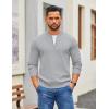 imageCOOFANDY Mens Quarter Zip Pullover Slim Fit Knit Sweater Lightweight Mock Neck Casual SweatersLight Grey