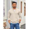 imageCOOFANDY Mens Quarter Zip Pullover Slim Fit Knit Sweater Lightweight Mock Neck Casual SweatersLight Khaki