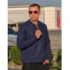 imageCOOFANDY Mens Quarter Zip Pullover Slim Fit Knit Sweater Lightweight Mock Neck Casual SweatersNavy Blue