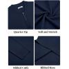 imageCOOFANDY Mens Quarter Zip Pullover Slim Fit Knit Sweater Lightweight Mock Neck Casual SweatersNavy Blue