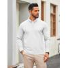 imageCOOFANDY Mens Quarter Zip Pullover Slim Fit Knit Sweater Lightweight Mock Neck Casual SweatersWhite