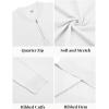 imageCOOFANDY Mens Quarter Zip Pullover Slim Fit Knit Sweater Lightweight Mock Neck Casual SweatersWhite