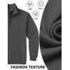 imageCOOFANDY Mens Quarter Zip Pullover Sweatshirts Lightweight Long Sleeve Mock Neck Sweater PoloDark Grey