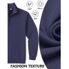 imageCOOFANDY Mens Quarter Zip Pullover Sweatshirts Lightweight Long Sleeve Mock Neck Sweater PoloNavy Blue