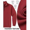 imageCOOFANDY Mens Quarter Zip Pullover Sweatshirts Lightweight Long Sleeve Mock Neck Sweater PoloWine Red