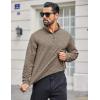 imageCOOFANDY Mens Quarter Zip Shirts Workout Fleece Lined Lightweight Long Sleeve Pullover SweatshirtsBrown