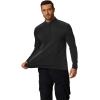imageCOOFANDY Mens Quarter Zip Up Pullover Long Sleeve Sweatshirt 14 Zip Golf Shirt Winter Fleece Lined Thermal PulloverBlack