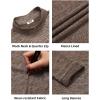 imageCOOFANDY Mens Quarter Zip Up Pullover Long Sleeve Sweatshirt 14 Zip Golf Shirt Winter Fleece Lined Thermal PulloverBrown