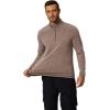 imageCOOFANDY Mens Quarter Zip Up Pullover Long Sleeve Sweatshirt 14 Zip Golf Shirt Winter Fleece Lined Thermal PulloverBrown