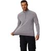 imageCOOFANDY Mens Quarter Zip Up Pullover Long Sleeve Sweatshirt 14 Zip Golf Shirt Winter Fleece Lined Thermal PulloverLight Grey