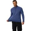 imageCOOFANDY Mens Quarter Zip Up Pullover Long Sleeve Sweatshirt 14 Zip Golf Shirt Winter Fleece Lined Thermal PulloverNavy Blue