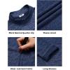 imageCOOFANDY Mens Quarter Zip Up Pullover Long Sleeve Sweatshirt 14 Zip Golf Shirt Winter Fleece Lined Thermal PulloverNavy Blue