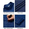 imageCOOFANDY Mens Quarter Zip Up Pullover Long Sleeve Sweatshirt 14 Zip Golf Shirt Winter Fleece Lined Thermal PulloverSky Blue
