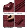 imageCOOFANDY Mens Quarter Zip Up Pullover Long Sleeve Sweatshirt 14 Zip Golf Shirt Winter Fleece Lined Thermal PulloverWine Red