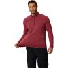 imageCOOFANDY Mens Quarter Zip Up Pullover Long Sleeve Sweatshirt 14 Zip Golf Shirt Winter Fleece Lined Thermal PulloverWine Red