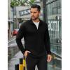 imageCOOFANDY Mens Quarter Zip Up Pullover Long Sleeve Sweatshirt Mock Neck Golf Polo SweaterBlack