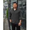 imageCOOFANDY Mens Quarter Zip Up Pullover Long Sleeve Sweatshirt Mock Neck Golf Polo SweaterDark Grey