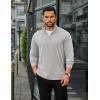 imageCOOFANDY Mens Quarter Zip Up Pullover Long Sleeve Sweatshirt Mock Neck Golf Polo SweaterLight Grey