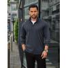 imageCOOFANDY Mens Quarter Zip Up Pullover Long Sleeve Sweatshirt Mock Neck Golf Polo SweaterNavy Blue