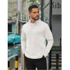 imageCOOFANDY Mens Quarter Zip Up Pullover Long Sleeve Sweatshirt Mock Neck Golf Polo SweaterWhite