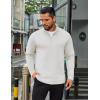 imageCOOFANDY Mens Quarter Zip Up Pullover Long Sleeve Sweatshirt Mock Neck Golf Polo SweaterWhite