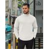 imageCOOFANDY Mens Quarter Zip Up Pullover Long Sleeve Sweatshirt Mock Neck Golf Polo SweaterWhite