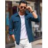 imageCOOFANDY Mens Shirt Jacket Long Sleeve Overshirt Casual Button Down Shacket Thermal Shirts with PocketsDenim Blue