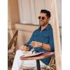imageCOOFANDY Mens Shirt Jacket Long Sleeve Overshirt Casual Button Down Shacket Thermal Shirts with PocketsDenim Blue
