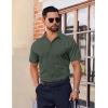 imageCOOFANDY Mens Short Sleeve Dress Shirts Stretch Wrinkle Free Button Down Shirt Casual Summer TopArmy Green