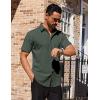 imageCOOFANDY Mens Short Sleeve Dress Shirts Stretch Wrinkle Free Button Down Shirt Casual Summer TopArmy Green