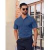 imageCOOFANDY Mens Short Sleeve Dress Shirts Stretch Wrinkle Free Button Down Shirt Casual Summer TopBlue