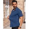 imageCOOFANDY Mens Short Sleeve Dress Shirts Stretch Wrinkle Free Button Down Shirt Casual Summer TopBlue