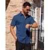 imageCOOFANDY Mens Short Sleeve Dress Shirts Stretch Wrinkle Free Button Down Shirt Casual Summer TopBlue
