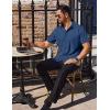 imageCOOFANDY Mens Short Sleeve Dress Shirts Stretch Wrinkle Free Button Down Shirt Casual Summer TopBlue