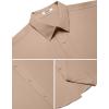 imageCOOFANDY Mens Short Sleeve Dress Shirts Stretch Wrinkle Free Button Down Shirt Casual Summer TopKhaki