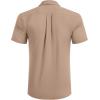 imageCOOFANDY Mens Short Sleeve Dress Shirts Stretch Wrinkle Free Button Down Shirt Casual Summer TopKhaki