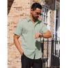 imageCOOFANDY Mens Short Sleeve Dress Shirts Stretch Wrinkle Free Button Down Shirt Casual Summer TopLight Green